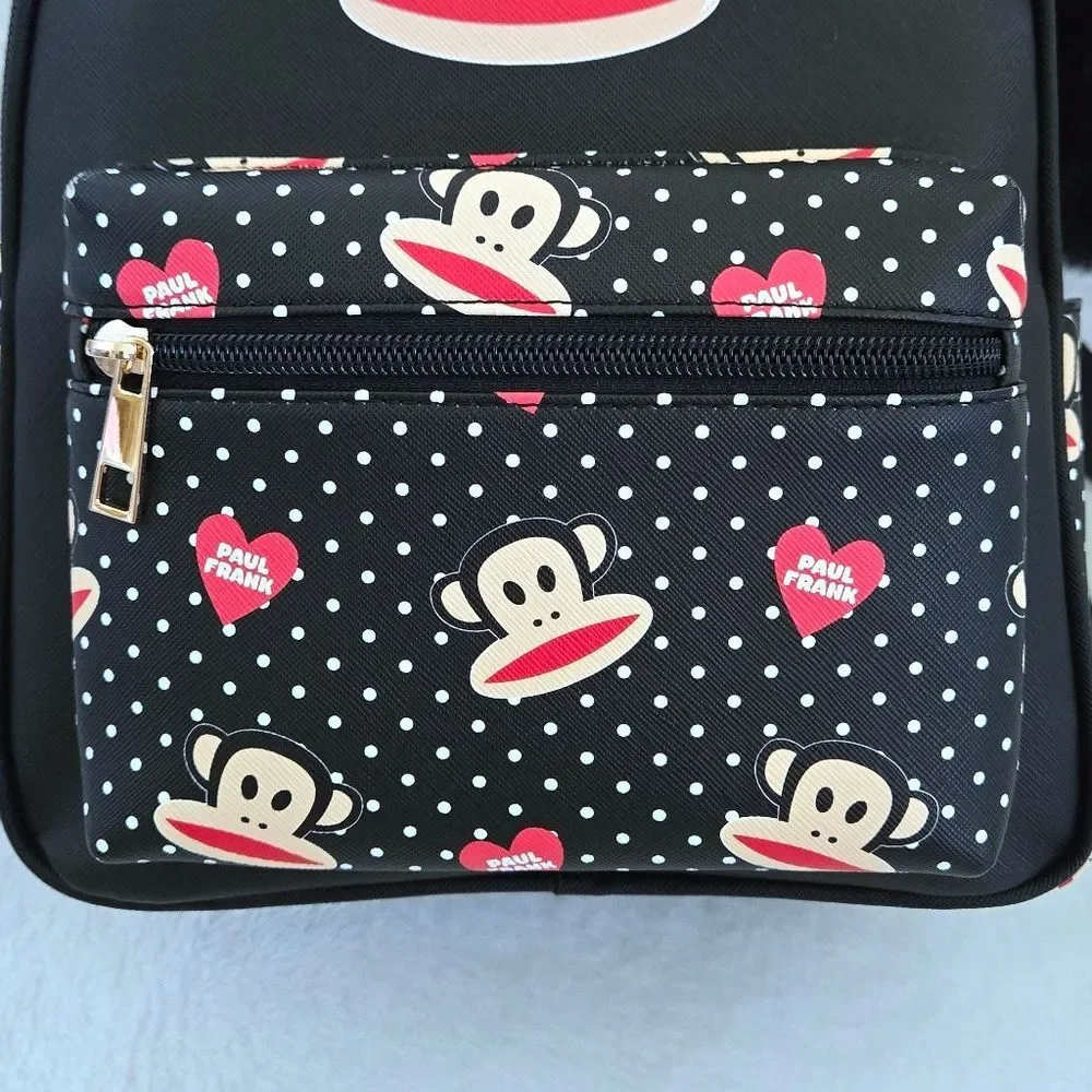 Paul Frank🐵 Backpack🎒 with Furry Pompom Bag Charm - NWT